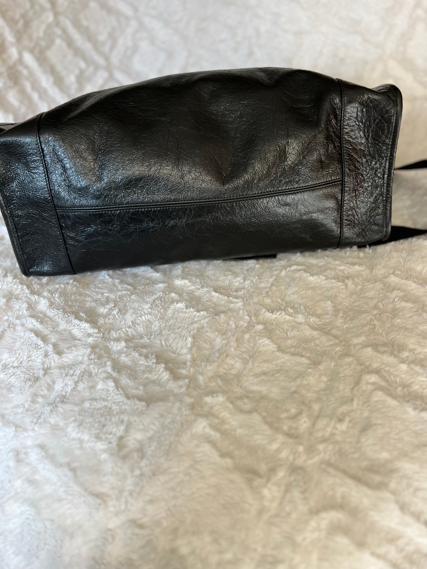 GUCCI GG BLACK LEATHER Zip Convertible DUFFLE Weekend Shoulder BAG