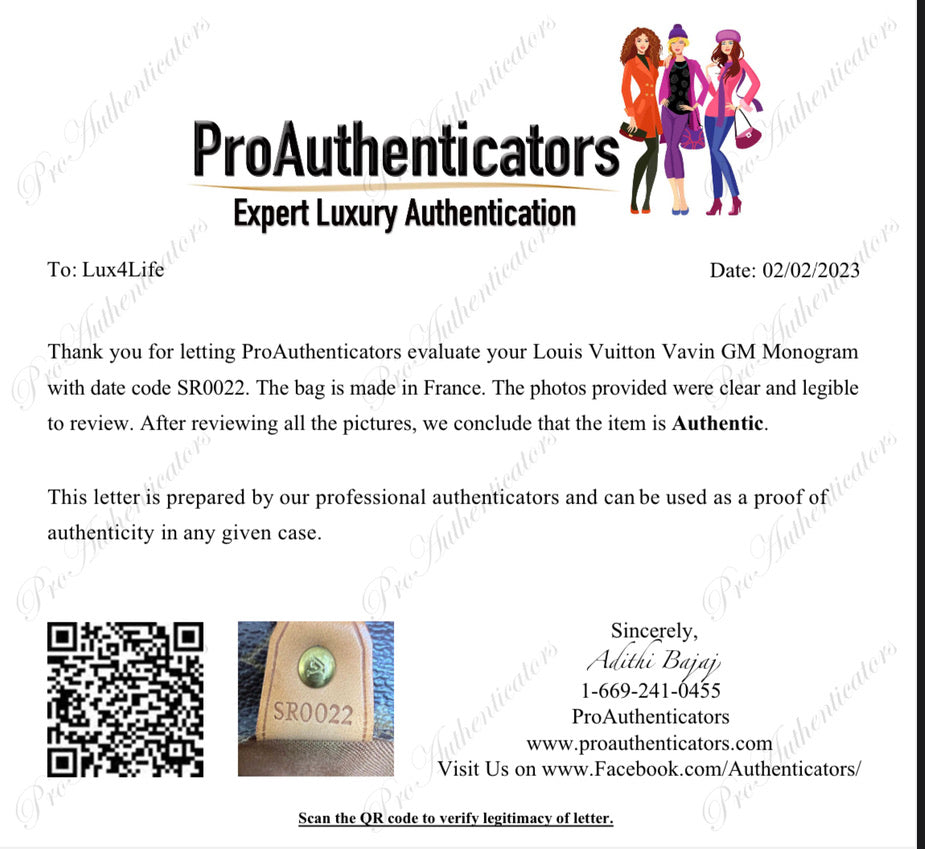 LOUIS VUITTON VAVIN GM MONOGRAM SHOULDER TOTE BAG