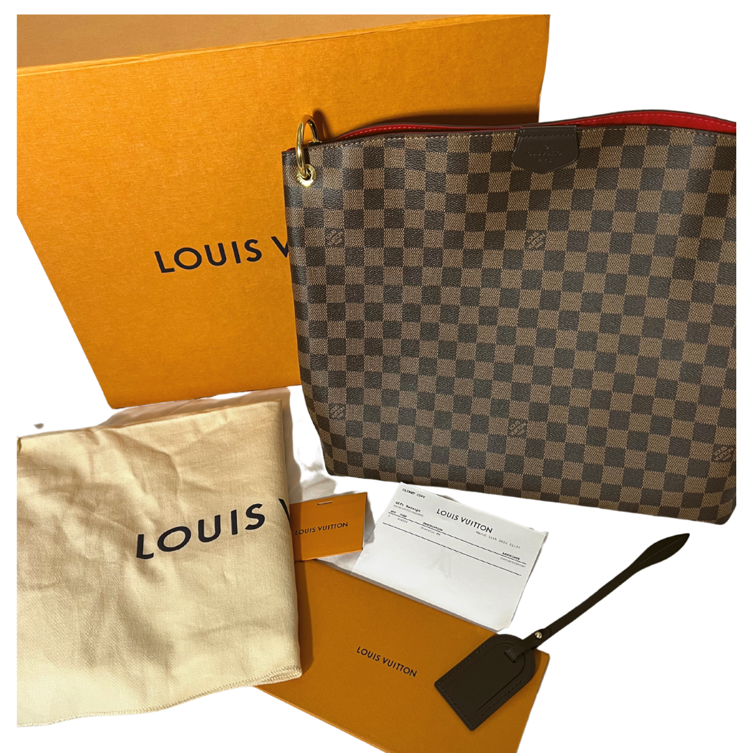 2022 LOUIS VUITTON GRACEFUL MM DAMIER EBENE - FULL SET